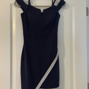 I.N. San Francisco Black Sheath Mini Dress Off the Shoulder